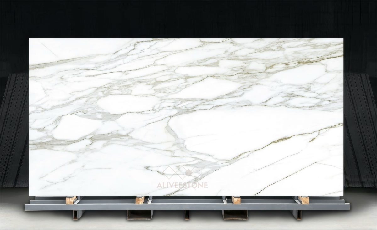 Printed Quartz Stone-Calacatta White
