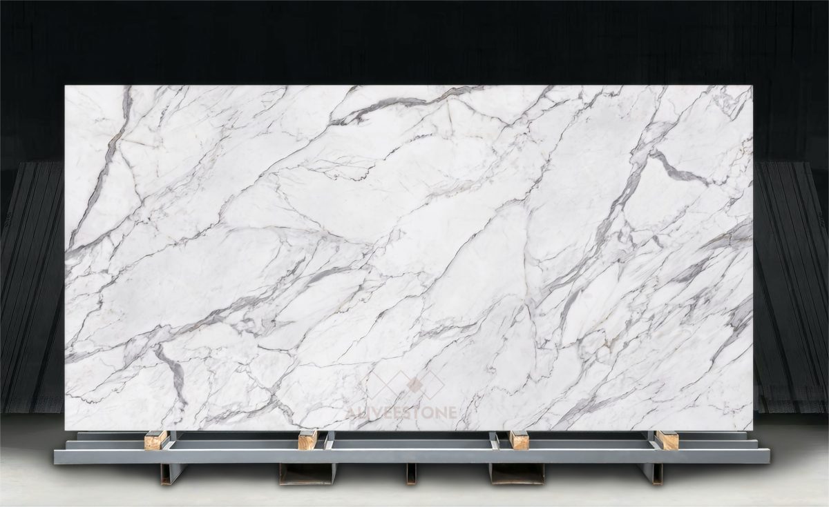 Arabescato Grey Quartz Slab
